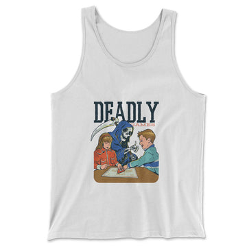 Deadly Games Men/Unisex Tank in White color